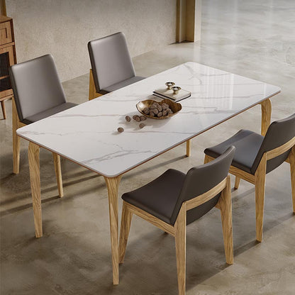 Rectangle Dining Table Solid Wood Base Dining Table for Kitchen Natural 47.2"L x 27.6"W x 29.9"H Without Chairs Clearhalo 'Dining Tables & Seating' 'Dining Tables' 'dining_table' 'furn' 'furn_dining_table' 'Furniture' 'Kitchen & Dining Furniture' 6057159