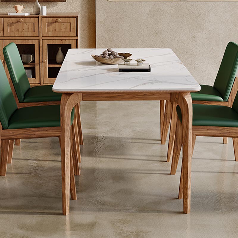 Rectangle Dining Table Solid Wood Base Dining Table for Kitchen Walnut 55.1"L x 31.5"W x 29.9"H Without Chairs Clearhalo 'Dining Tables & Seating' 'Dining Tables' 'dining_table' 'furn' 'furn_dining_table' 'Furniture' 'Kitchen & Dining Furniture' 6057161