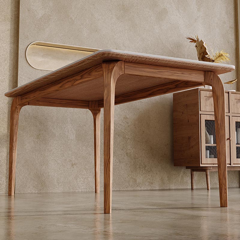 Rectangle Dining Table Solid Wood Base Dining Table for Kitchen Clearhalo 'Dining Tables & Seating' 'Dining Tables' 'dining_table' 'furn' 'furn_dining_table' 'Furniture' 'Kitchen & Dining Furniture' 6057167