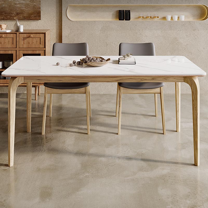 Rectangle Dining Table Solid Wood Base Dining Table for Kitchen Clearhalo 'Dining Tables & Seating' 'Dining Tables' 'dining_table' 'furn' 'furn_dining_table' 'Furniture' 'Kitchen & Dining Furniture' 6057168