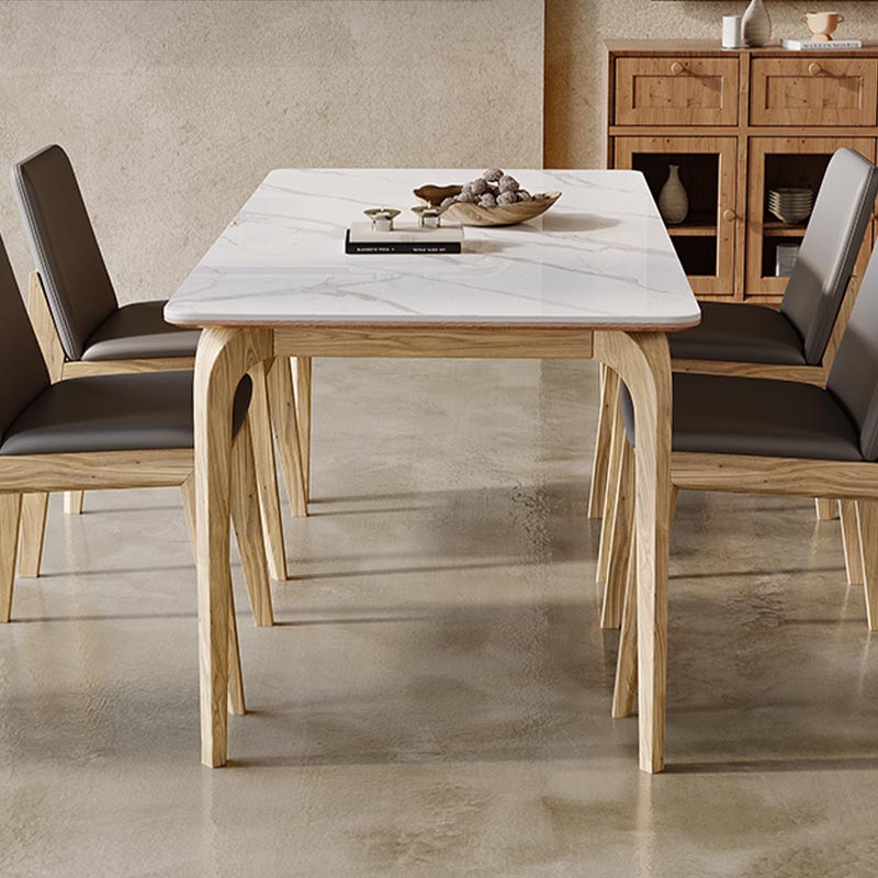 Rectangle Dining Table Solid Wood Base Dining Table for Kitchen Clearhalo 'Dining Tables & Seating' 'Dining Tables' 'dining_table' 'furn' 'furn_dining_table' 'Furniture' 'Kitchen & Dining Furniture' 6057169