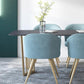 Rectangle Dining Table Double Pedestal Dining Table with Stone Top