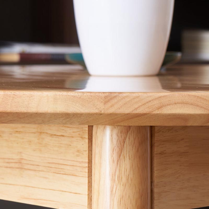 Rubberwood Solid Wood Dining Table Round Dining Table in Walnut and Natural Clearhalo 'Dining Tables & Seating' 'Dining Tables' 'dining_table' 'furn' 'furn_dining_table' 'Furniture' 'Kitchen & Dining Furniture' 6057212
