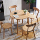 Rubberwood Solid Wood Dining Table Round Dining Table in Walnut and Natural Clearhalo 'Dining Tables & Seating' 'Dining Tables' 'dining_table' 'furn' 'furn_dining_table' 'Furniture' 'Kitchen & Dining Furniture' 6057216