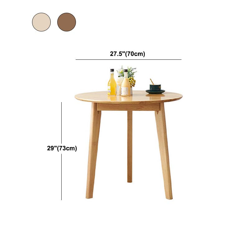 Rubberwood Solid Wood Dining Table Round Dining Table in Walnut and Natural Clearhalo 'Dining Tables & Seating' 'Dining Tables' 'dining_table' 'furn' 'furn_dining_table' 'Furniture' 'Kitchen & Dining Furniture' 6057218