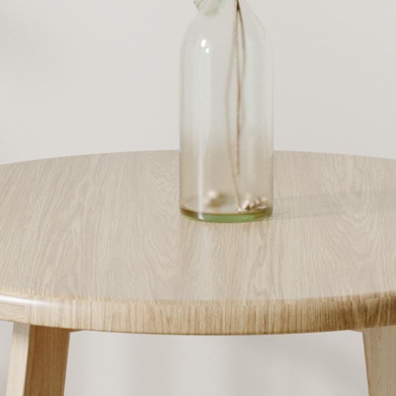 Mesa de comedor de madera redonda Mesa de comedor de base de trineo en natural y nogal