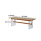 Rectangular Solid Wood Dining Table Modern Brown Furniture with Trestle Base for Home