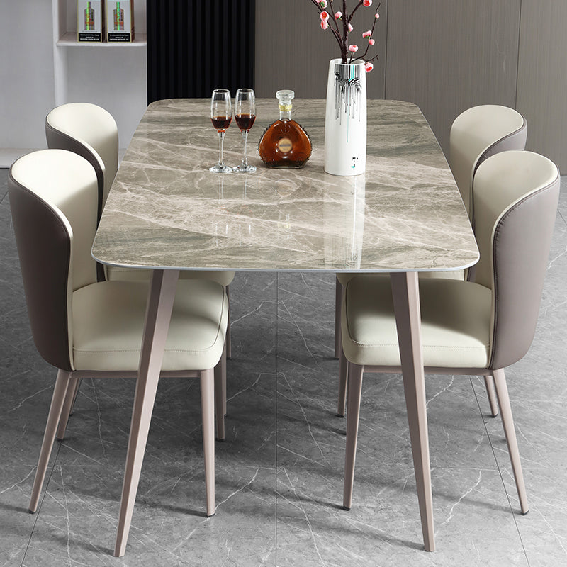 Modern Rectangle Dining Table 4 Legs Dining Table for Kitchen