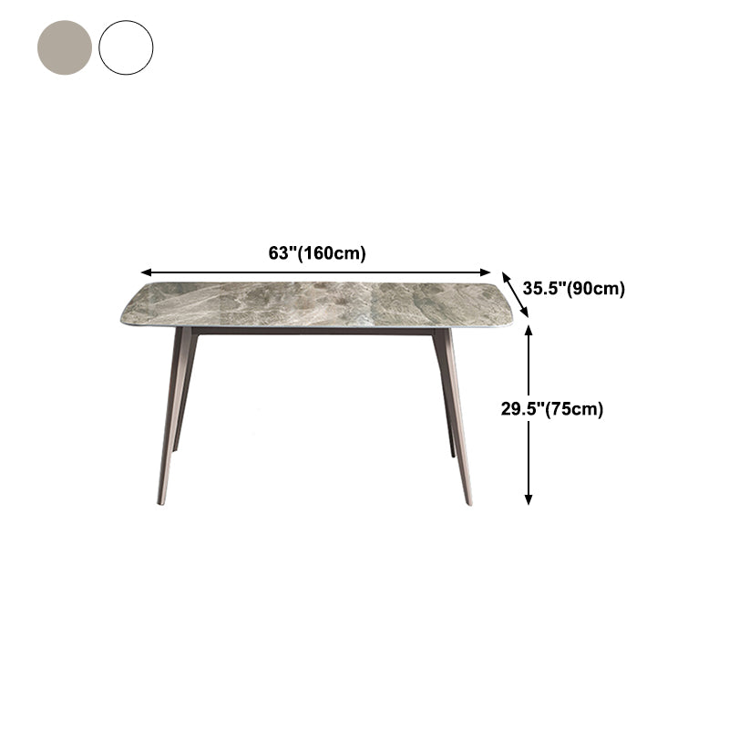 Modern Rectangle Dining Table 4 Legs Dining Table for Kitchen