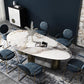 Oval Sintered Stone Dining Table Modern Furniture With Tripod Base for Office Clearhalo 'Dining Tables & Seating' 'Dining Tables' 'dining_table' 'furn' 'furn_dining_table' 'Furniture' 'Kitchen & Dining Furniture' 6057458