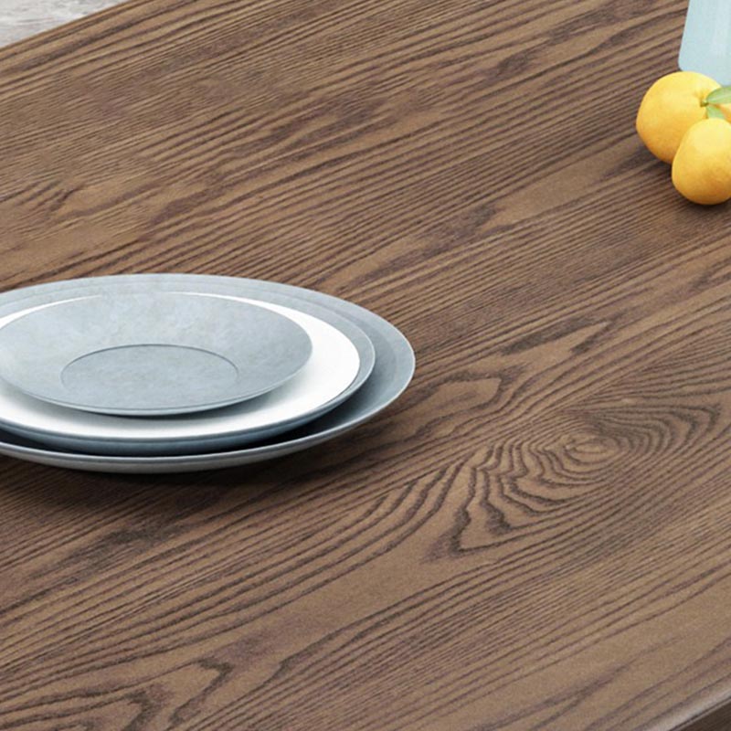 Rechthoekige vaste houten eettafel Modern natuurlijk-bruine meubels met 4 poten voor thuis