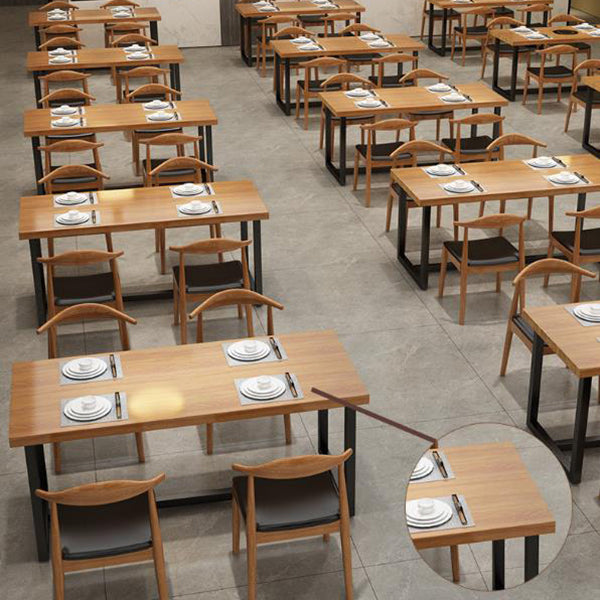 Industrial Pine Solid Wood Table Rectangle Dining Table with Trestle Base Clearhalo 'Dining Tables & Seating' 'Dining Tables' 'dining_table' 'furn' 'furn_dining_table' 'Furniture' 'Kitchen & Dining Furniture' 6057490