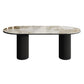 Stone Top Dining Table Contemporary Dining Table with Double Pedestal