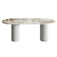 Stone Top Dining Table Contemporary Dining Table with Double Pedestal