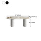 Stone Top Dining Table Contemporary Dining Table with Double Pedestal