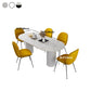 Oval Sintered Stone Dining Table Modern White-black Furniture with Double Pedestal Base Clearhalo 'Dining Tables & Seating' 'Dining Tables' 'dining_table' 'furn' 'furn_dining_table' 'Furniture' 'Kitchen & Dining Furniture' 6057588