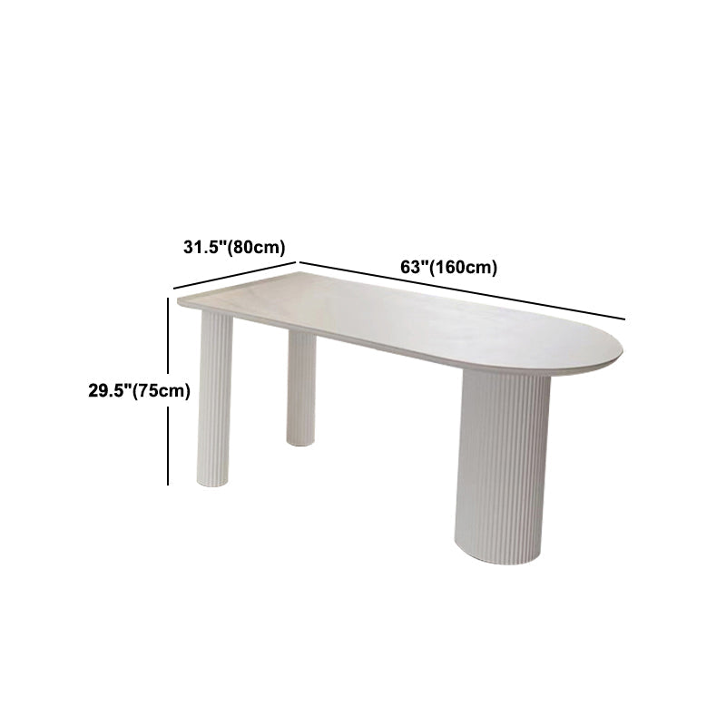 Oval Sintered Stone Dining Table Modern White-black Furniture with Double Pedestal Base Clearhalo 'Dining Tables & Seating' 'Dining Tables' 'dining_table' 'furn' 'furn_dining_table' 'Furniture' 'Kitchen & Dining Furniture' 6057594