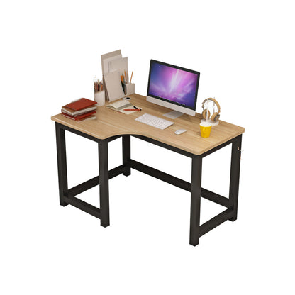Modern Corner Wooden Writing Desk Cable Management H-Shape Office Desk with Metal Legs 47"L x 31"W x 29"H Left Hand Return Clearhalo 'furn' 'furn_office_desk' 'Furniture' 'Office Desks' 'Office Furniture' 'office_desk' 6057650