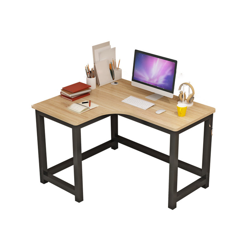 Modern Corner Wooden Writing Desk Cable Management H-Shape Office Desk with Metal Legs 47"L x 39"W x 29"H Left Hand Return Clearhalo 'furn' 'furn_office_desk' 'Furniture' 'Office Desks' 'Office Furniture' 'office_desk' 6057651