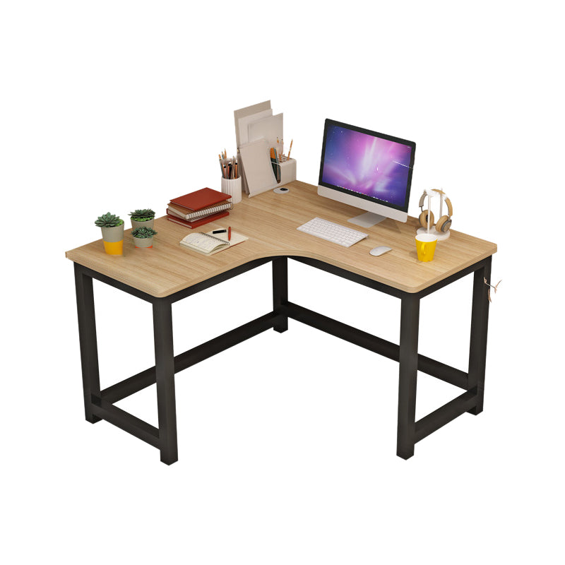 Modern Corner Wooden Writing Desk Cable Management H-Shape Office Desk with Metal Legs 47.2"L x 47.2"W x 29.1"H Right Hand Return Clearhalo 'furn' 'furn_office_desk' 'Furniture' 'Office Desks' 'Office Furniture' 'office_desk' 6057653