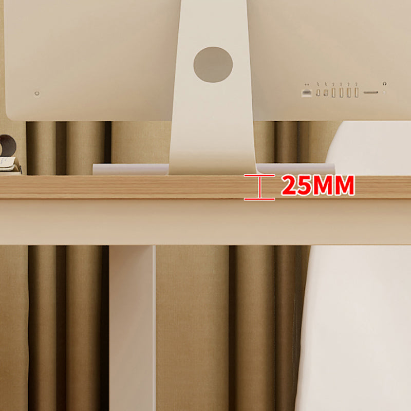 Modern Corner Wooden Writing Desk Cable Management H-Shape Office Desk with Metal Legs Clearhalo 'furn' 'furn_office_desk' 'Furniture' 'Office Desks' 'Office Furniture' 'office_desk' 6057654