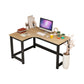 Modern Corner Wooden Writing Desk Cable Management H-Shape Office Desk with Metal Legs 55"L x 39"W x 29"H Left Hand Return Clearhalo 'furn' 'furn_office_desk' 'Furniture' 'Office Desks' 'Office Furniture' 'office_desk' 6057658