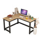 Modern Corner Wooden Writing Desk Cable Management H-Shape Office Desk with Metal Legs 55"L x 47"W x 29"H Left Hand Return Clearhalo 'furn' 'furn_office_desk' 'Furniture' 'Office Desks' 'Office Furniture' 'office_desk' 6057659
