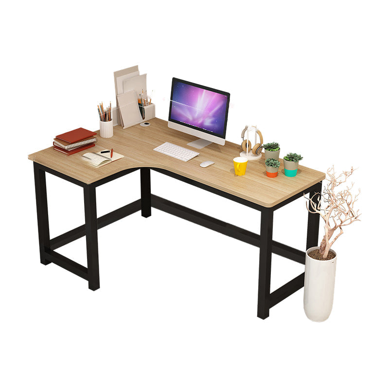 Modern Corner Wooden Writing Desk Cable Management H-Shape Office Desk with Metal Legs 59.1"L x 39.5"W x 29.1"H Left Hand Return Clearhalo 'furn' 'furn_office_desk' 'Furniture' 'Office Desks' 'Office Furniture' 'office_desk' 6057660