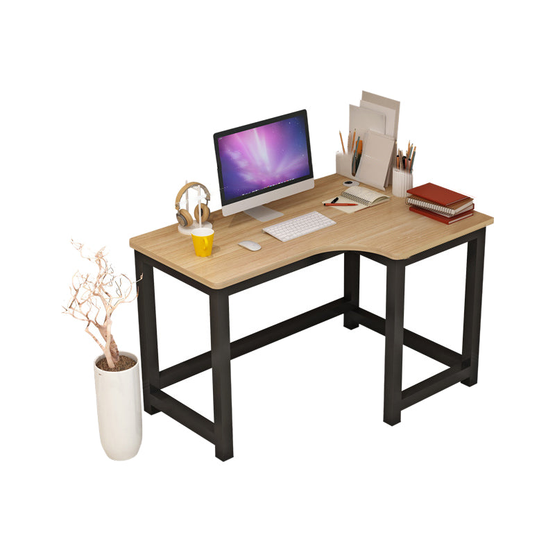 Modern Corner Wooden Writing Desk Cable Management H-Shape Office Desk with Metal Legs 47"L x 31"W x 29"H Right Hand Return Clearhalo 'furn' 'furn_office_desk' 'Furniture' 'Office Desks' 'Office Furniture' 'office_desk' 6057662
