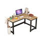Modern Corner Wooden Writing Desk Cable Management H-Shape Office Desk with Metal Legs 55"L x 39"W x 29"H Right Hand Return Clearhalo 'furn' 'furn_office_desk' 'Furniture' 'Office Desks' 'Office Furniture' 'office_desk' 6057665