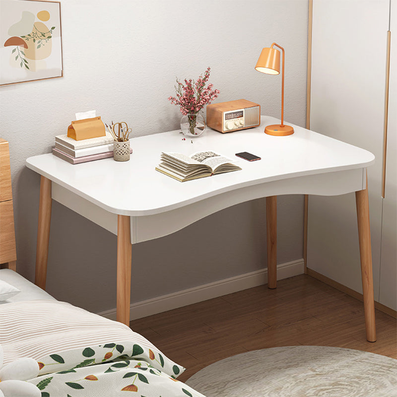 Modern & Contemporary Writing Desk Wooden Writing Desk for Bedroom Off-White Clearhalo 'furn' 'furn_office_desk' 'Furniture' 'Office Desks' 'Office Furniture' 'office_desk' 6057689