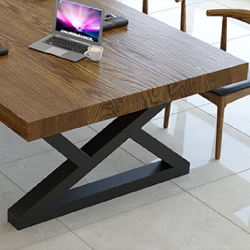 Escritorio de oficina de madera maciza industrial escritorio rectangular de escritura para el hogar en natural