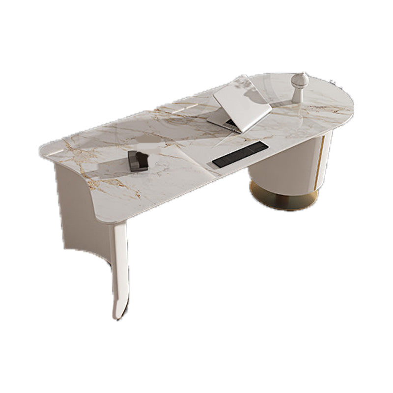 Stone en metalen schrijfbureau met laden Office Desk Wit voor kantoor