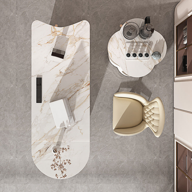 Stone en metalen schrijfbureau met laden Office Desk Wit voor kantoor