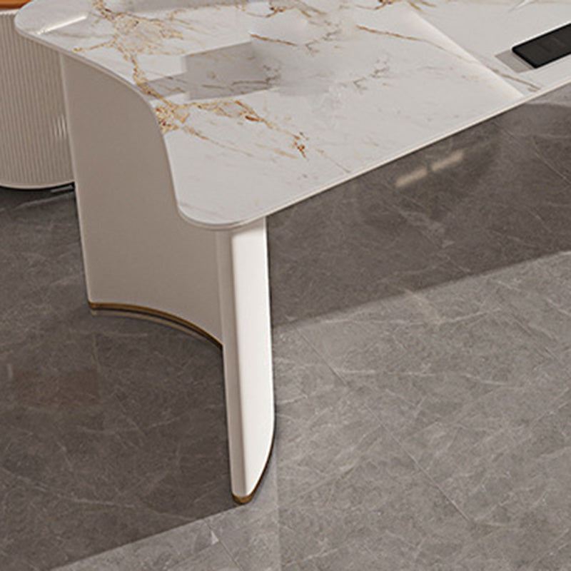 Stone en metalen schrijfbureau met laden Office Desk Wit voor kantoor