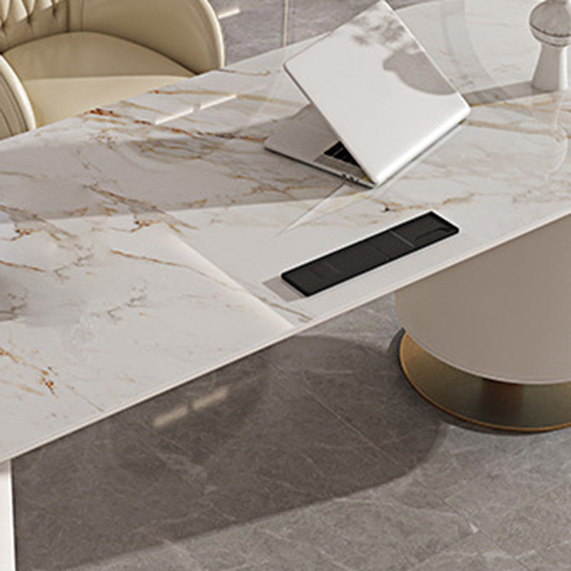 Stone en metalen schrijfbureau met laden Office Desk Wit voor kantoor