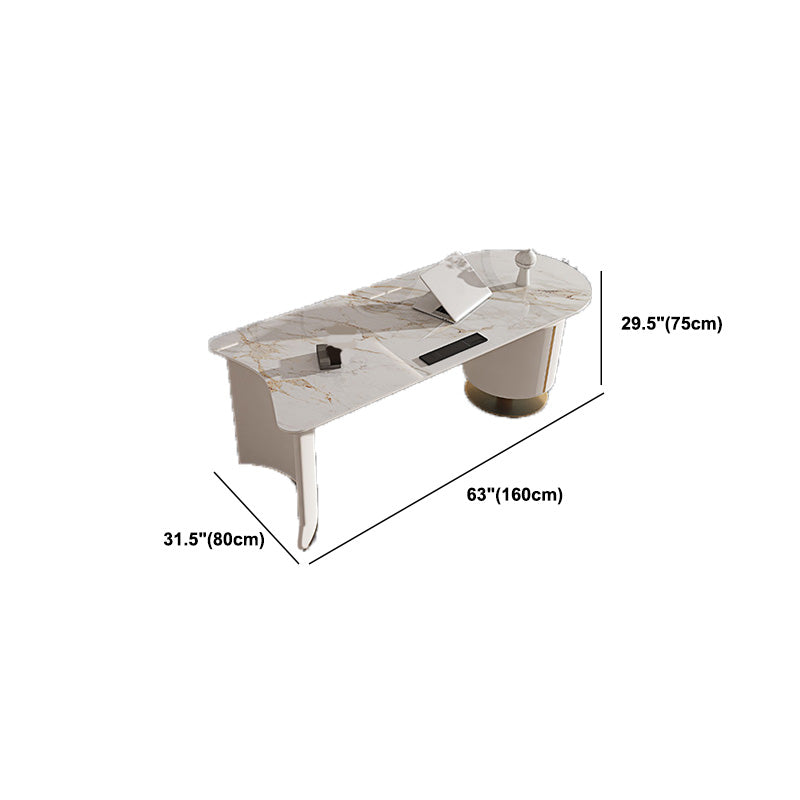 Stone en metalen schrijfbureau met laden Office Desk Wit voor kantoor