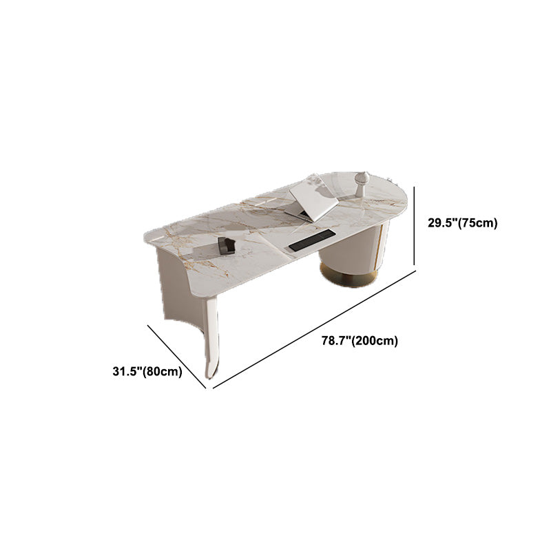 Stone en metalen schrijfbureau met laden Office Desk Wit voor kantoor