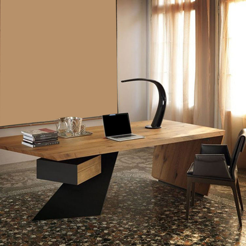 Industrial Style Executive Desk Rectangular Wood Office Desk for Home Clearhalo 'furn' 'furn_office_desk' 'Furniture' 'Office Desks' 'Office Furniture' 'office_desk' 6057778