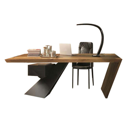 Industrial Style Executive Desk Rectangular Wood Office Desk for Home 86.6"L x 35.4"W x 29.5"H Clearhalo 'furn' 'furn_office_desk' 'Furniture' 'Office Desks' 'Office Furniture' 'office_desk' 6057780