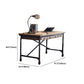 Industrial Solid Wood Office Desk Rectangular Writing Desk for Home