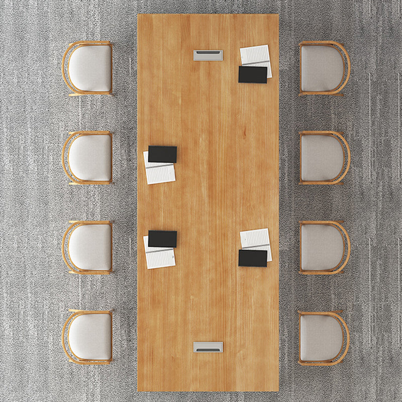 Kabelbeheer industrieel rechthoekig schrijfbureau natuurlijke kantoorbureau met metalen benen