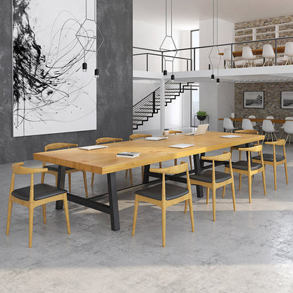 Rectangular Solid Wood Writing Desk Industrial Meeting Desk for Office Clearhalo 'furn' 'furn_office_desk' 'Furniture' 'Office Desks' 'Office Furniture' 'office_desk' 6057989