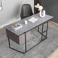 Escritorio de escritura gris rectangular escritorio de metal y piedra con 2 cajones