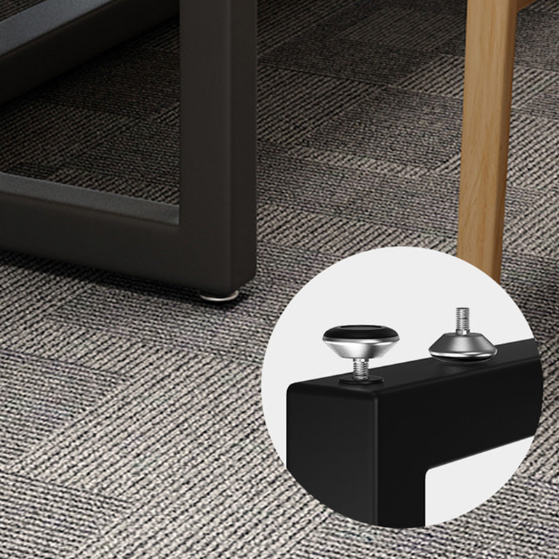 Vast hout rechthoekige vergaderbalie industrieel schrijfbureau voor kantoor