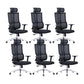 Contemporary Chair Adjustable Seat Height Ergonomic Pillow Included Office Chair 6 Piece Set Metal Clearhalo 'furn' 'furn_office_chair' 'Furniture' 'Office Chairs' 'Office Furniture' 'office_chair' 6058219