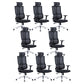 Contemporary Chair Adjustable Seat Height Ergonomic Pillow Included Office Chair 8 Piece Set Metal Clearhalo 'furn' 'furn_office_chair' 'Furniture' 'Office Chairs' 'Office Furniture' 'office_chair' 6058221