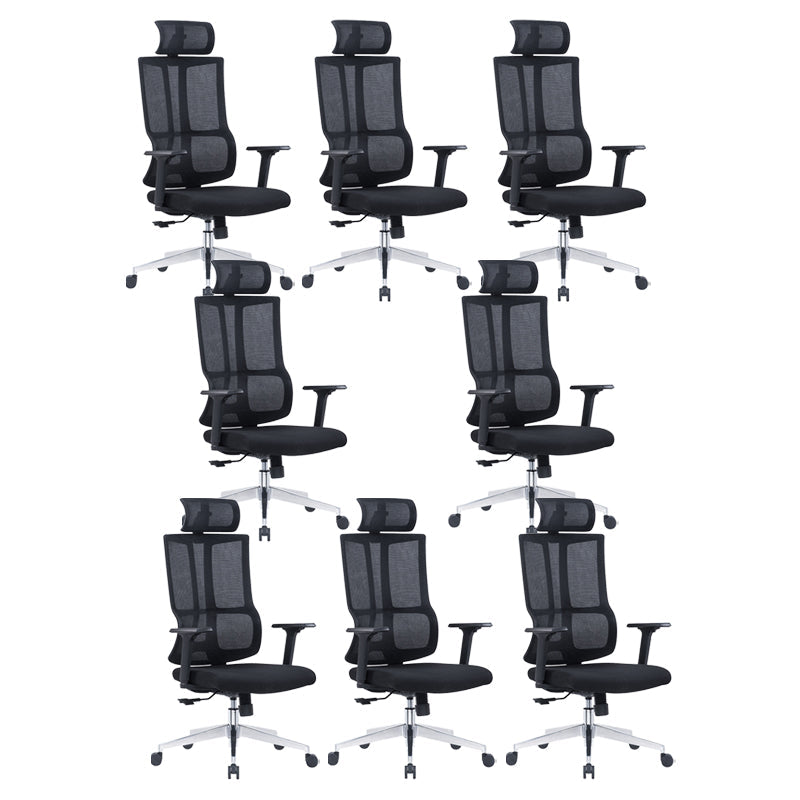 Contemporary Chair Adjustable Seat Height Ergonomic Pillow Included Office Chair 8 Piece Set Metal Clearhalo 'furn' 'furn_office_chair' 'Furniture' 'Office Chairs' 'Office Furniture' 'office_chair' 6058221