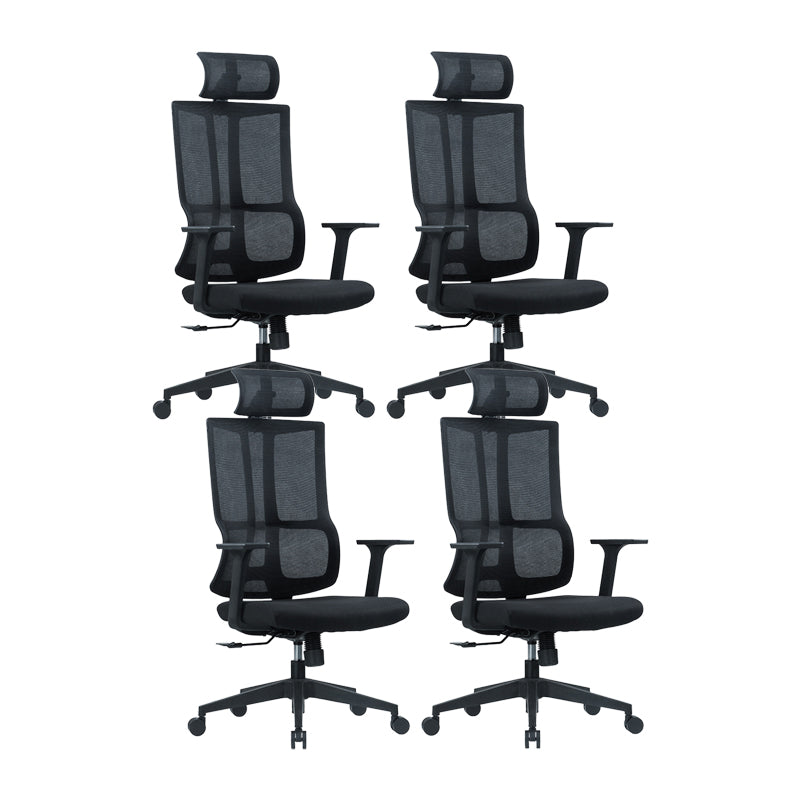 Contemporary Chair Adjustable Seat Height Ergonomic Pillow Included Office Chair 4 Piece Set Nylon Clearhalo 'furn' 'furn_office_chair' 'Furniture' 'Office Chairs' 'Office Furniture' 'office_chair' 6058224