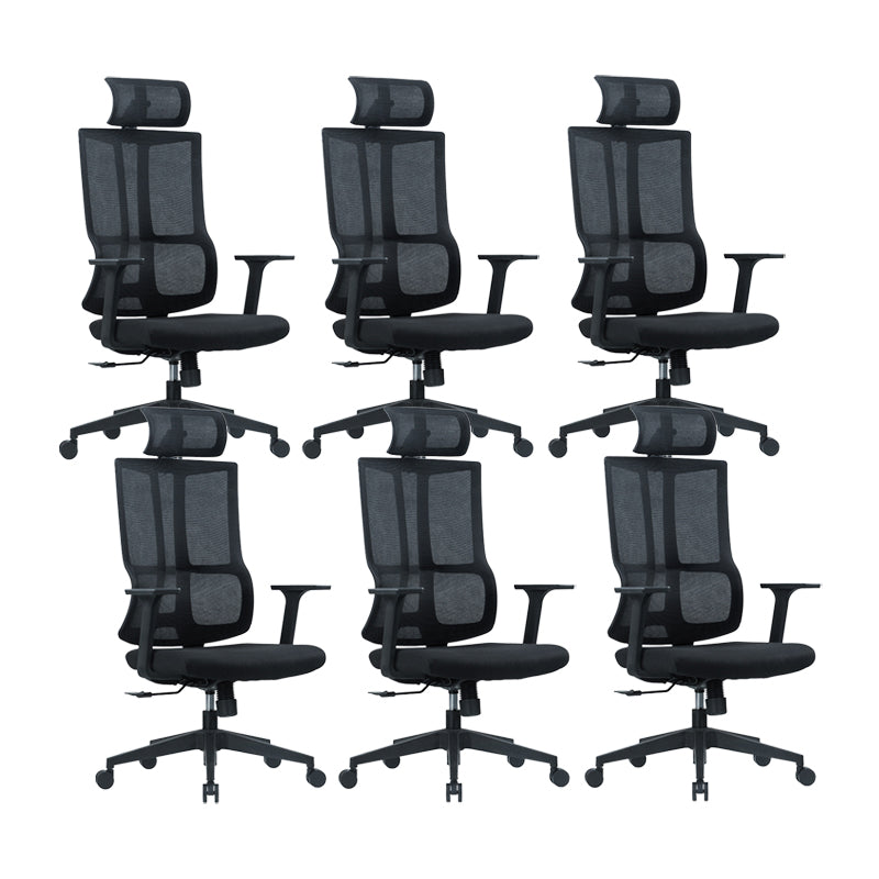 Contemporary Chair Adjustable Seat Height Ergonomic Pillow Included Office Chair 6 Piece Set Nylon Clearhalo 'furn' 'furn_office_chair' 'Furniture' 'Office Chairs' 'Office Furniture' 'office_chair' 6058226